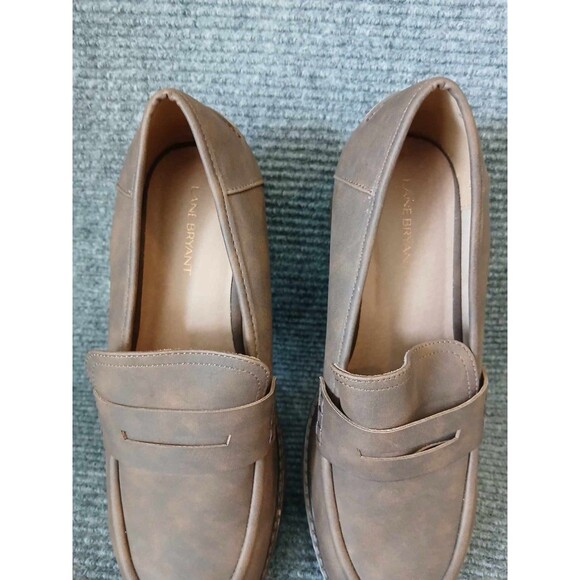 Lane Bryant Loafer Shoes Size 11W Dream Cloud Brown Lug Sole Platform Block Heel - Picture 3 of 8